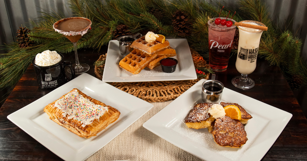 Monte Cristo Waffle and Maple Pancake Latte from the Winter Limited-Time Menu at Hash House A Go Go at The LINQ Las Vegas