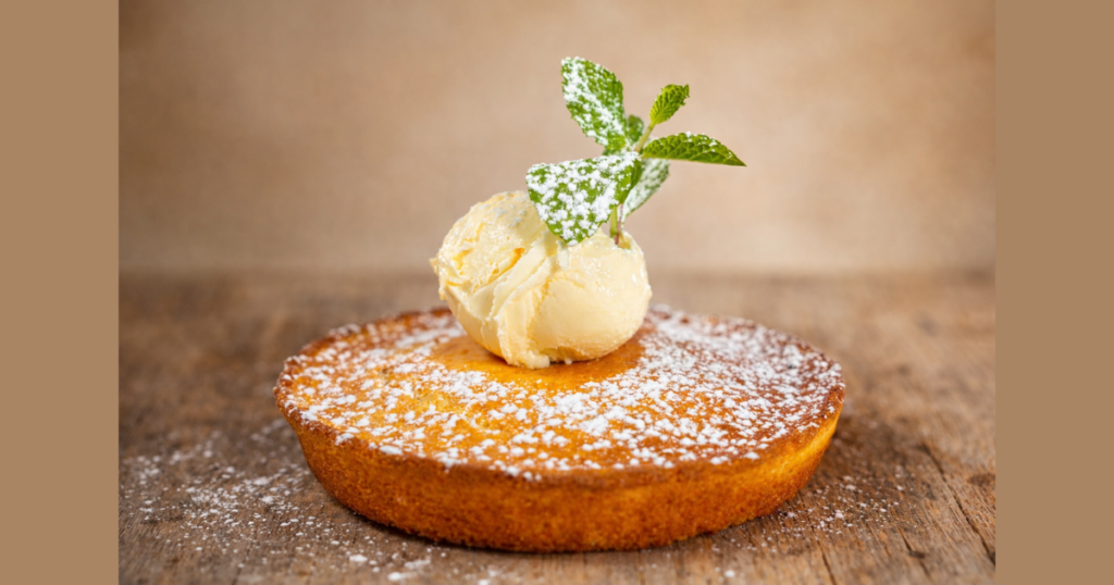 Blueberry cornbread with lemon butter at Hash House A Go Go LINQ Las Vegas on our seasonal limited time only spring menu.