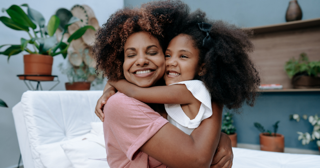 Mother and daughter smiling together for Mother’s Day brunch at Hash House A Go Go at The LINQ, celebrating family dining and comfort food on the Las Vegas Strip.